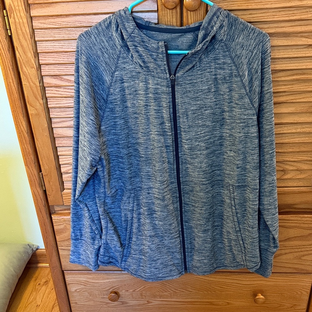 Blue Zip-Up Hoodie Size 1X